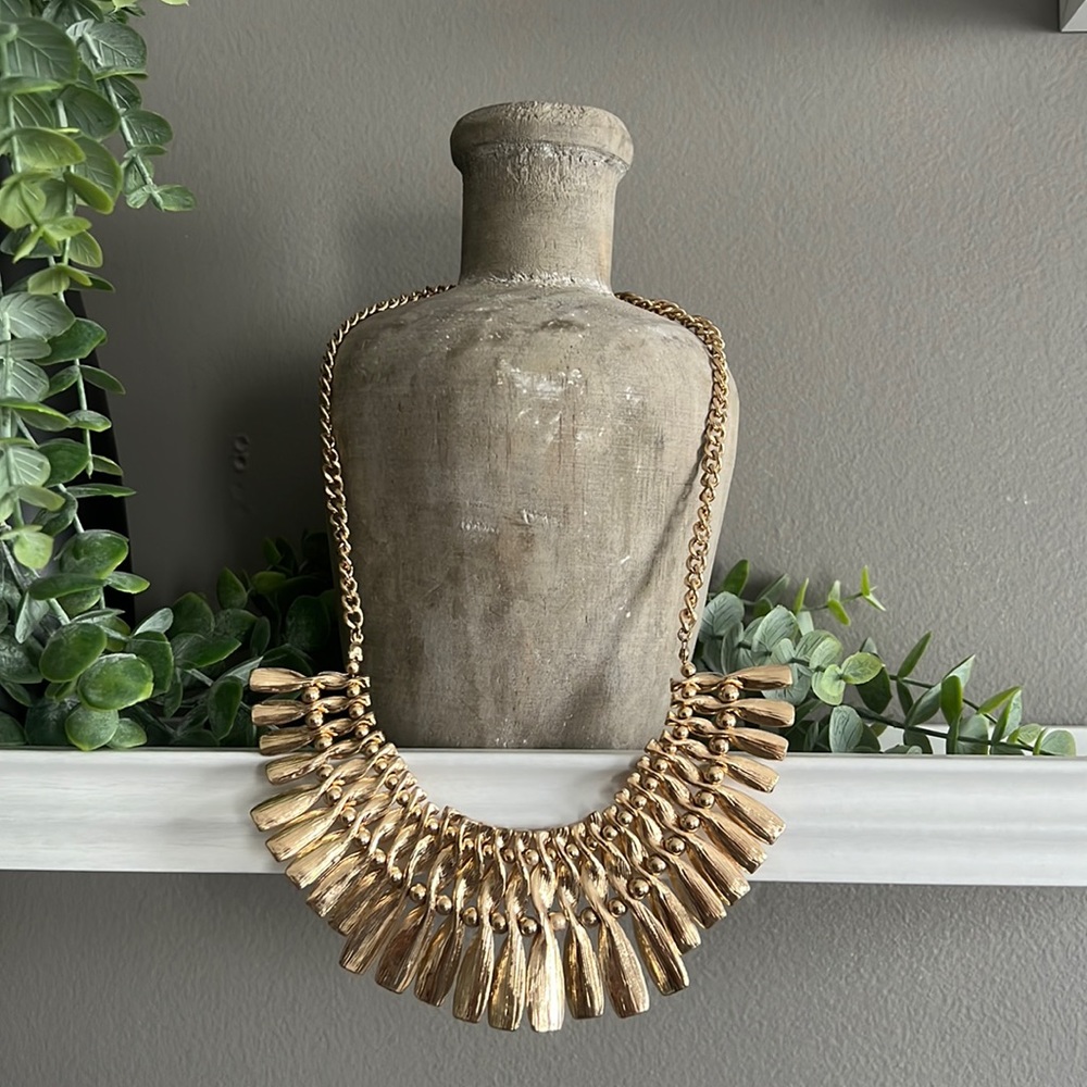 New York & Company Gold Statement Necklace